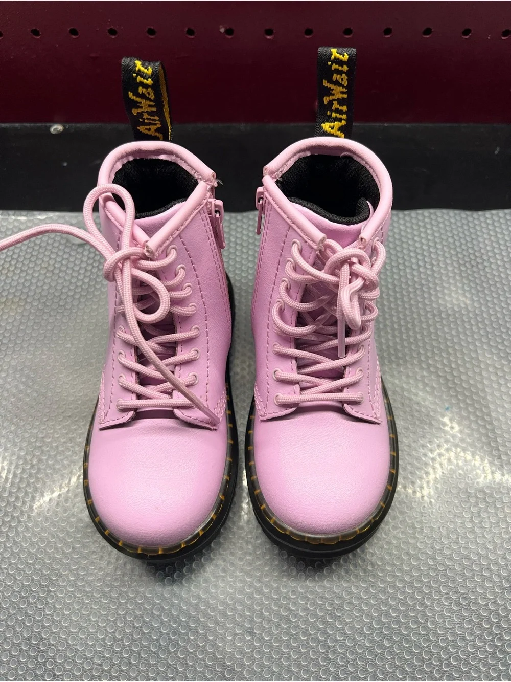 Dr. Martens Kids Light Pink Lace-Up Ankle Boots